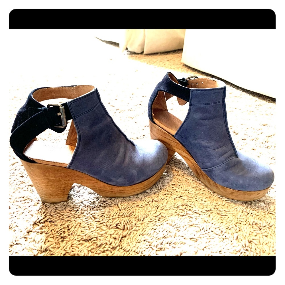 Free People Navy Clogs